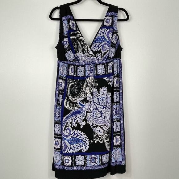 Enfocus Studio Women's Sleeveless Boho Floral Print Midi Dress Purple Size 12 - Picture 2 of 7